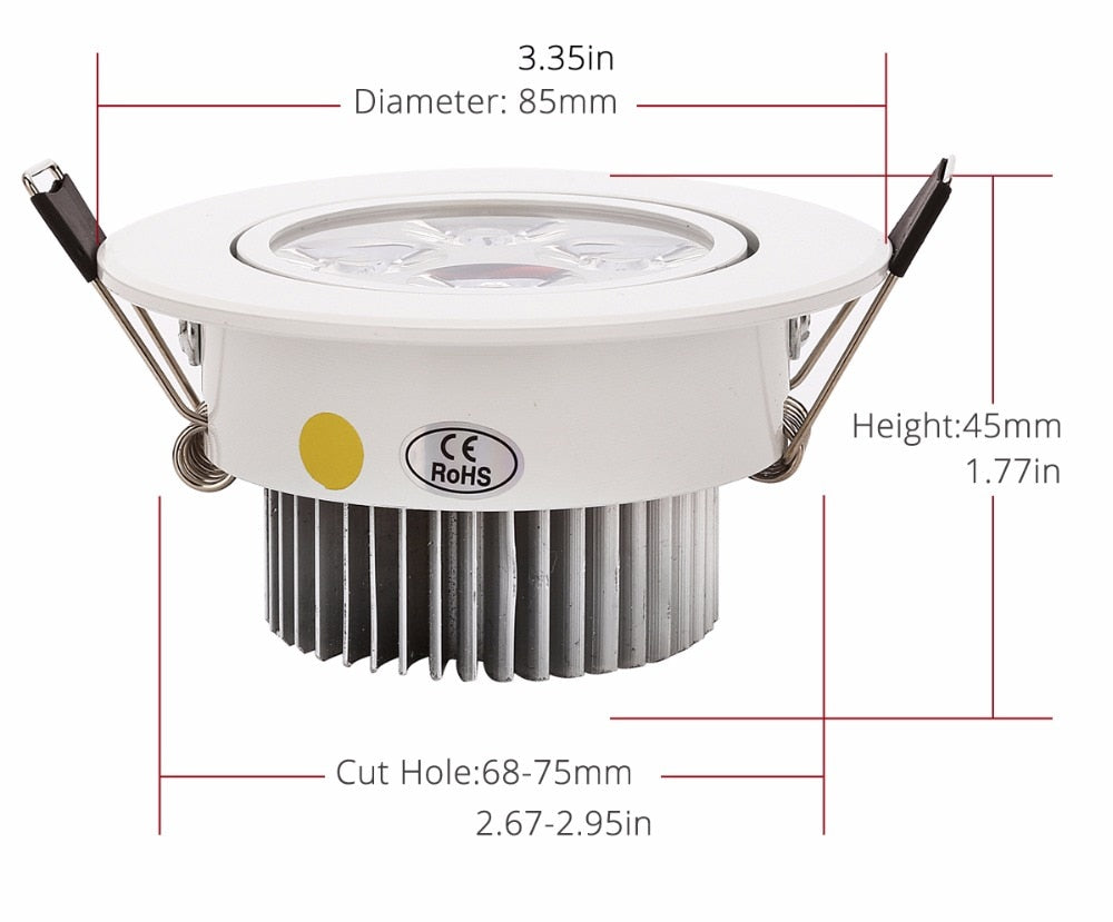 Dimmable LED Downlight 3W 4W 5W Spot LED AC110V 220V Sandy Silver White Black Body House Natural Daylight Warm Pure White