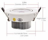 Dimmable LED Downlight 3W 4W 5W Spot LED AC110V 220V Sandy Silver White Black Body House Natural Daylight Warm Pure White