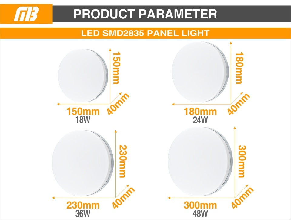 LED Panel light Surface Mounted Downlight Lamp AC85-265V 48W 36W 24W 18W 13W 9W 6W Ultra Thin LED Ceiling light For Kitchen Bath