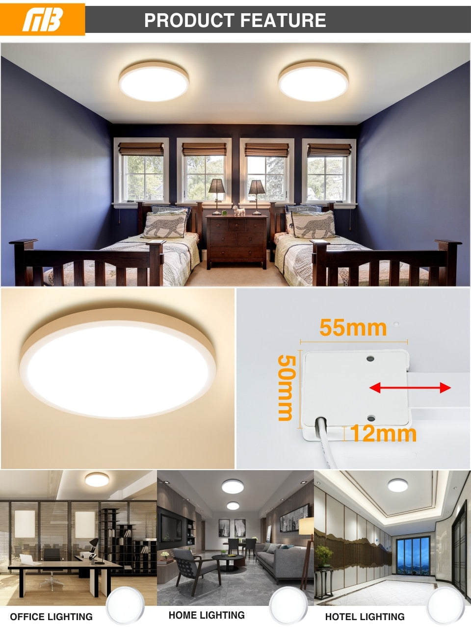 LED Panel light Surface Mounted Downlight Lamp AC85-265V 48W 36W 24W 18W 13W 9W 6W Ultra Thin LED Ceiling light For Kitchen Bath