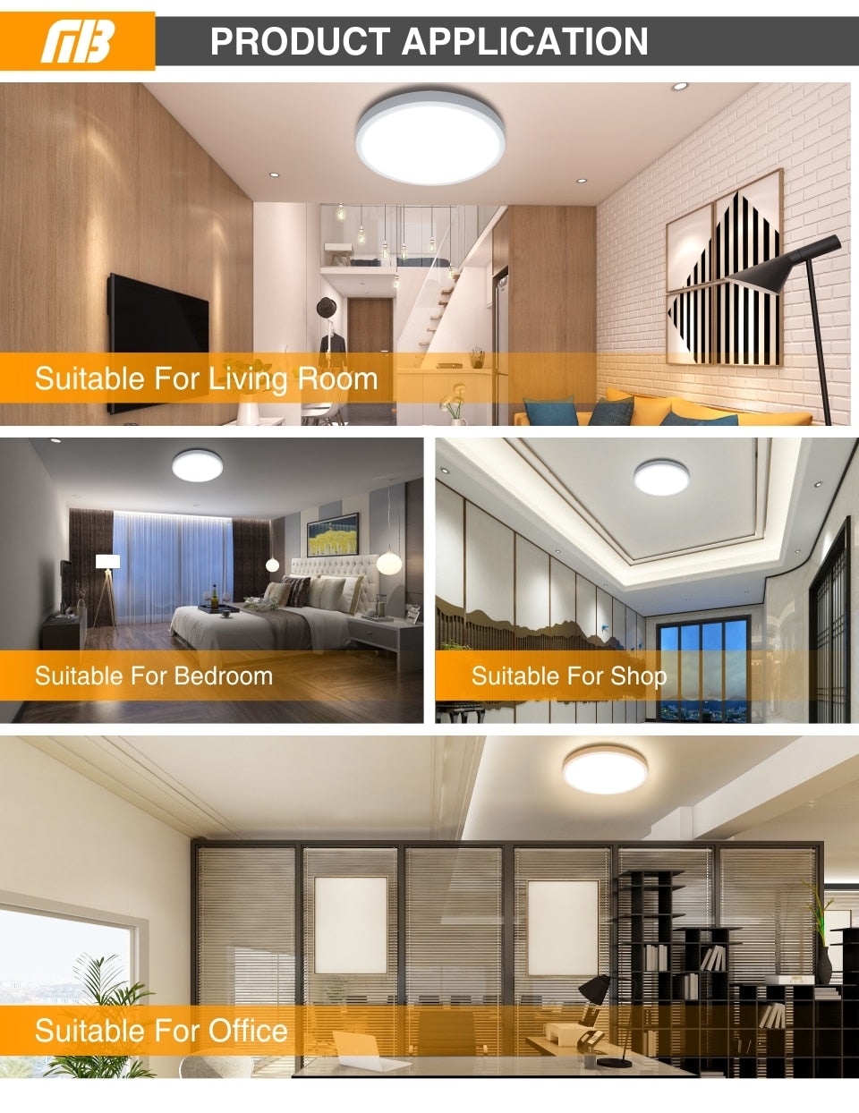 LED Panel light Surface Mounted Downlight Lamp AC85-265V 48W 36W 24W 18W 13W 9W 6W Ultra Thin LED Ceiling light For Kitchen Bath