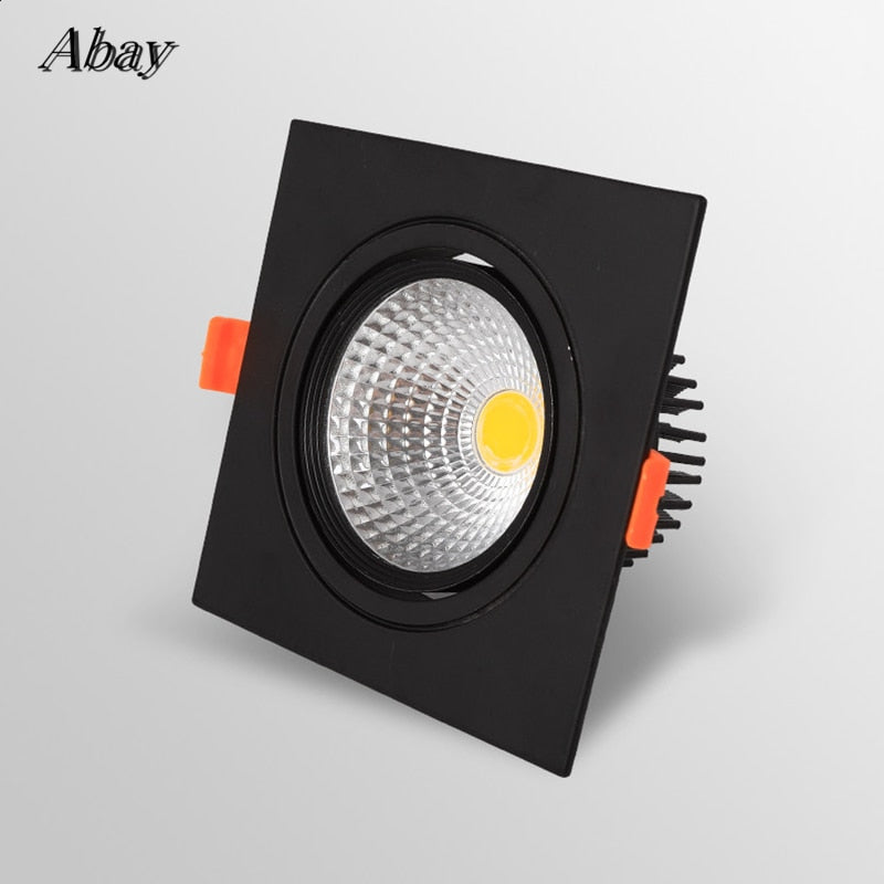 Recessed Square Dimmable LED Downlights 7W 9W 12W COB LED Ceiling Lamp AC85-265V Warm/Cold White LED Spot Lights Indoor Lighting