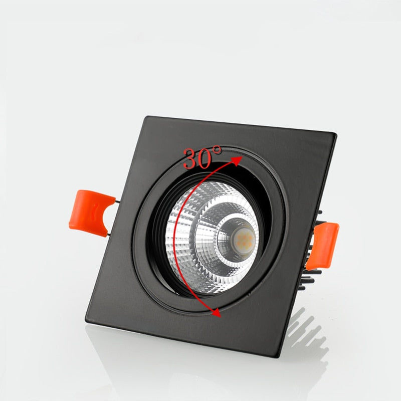 Recessed Square Dimmable LED Downlights 7W 9W 12W COB LED Ceiling Lamp AC85-265V Warm/Cold White LED Spot Lights Indoor Lighting