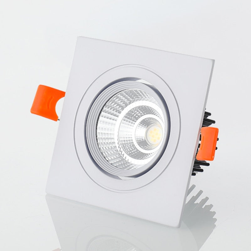 Recessed Square Dimmable LED Downlights 7W 9W 12W COB LED Ceiling Lamp AC85-265V Warm/Cold White LED Spot Lights Indoor Lighting