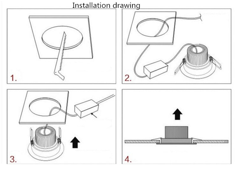 Recessed Square Dimmable LED Downlights 7W 9W 12W COB LED Ceiling Lamp AC85-265V Warm/Cold White LED Spot Lights Indoor Lighting