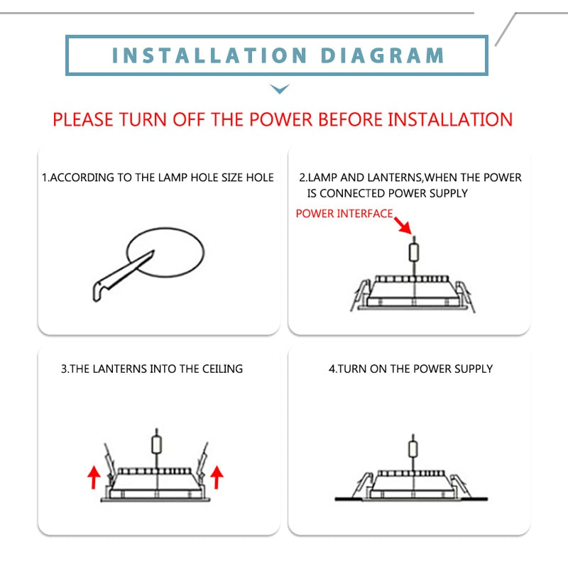 LED Ultra thin Downlight lamp 3W 4W 6W 9W 12W 15W 18W 24W led ceiling recessed grid downlight slim round square led panel light
