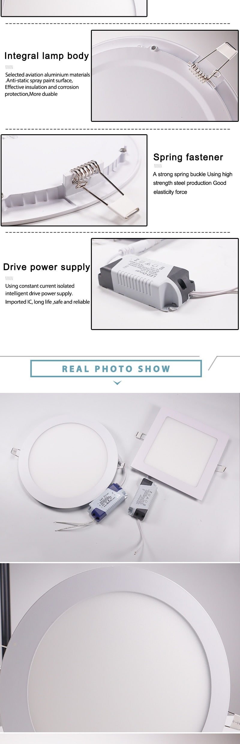 LED Ultra thin Downlight lamp 3W 4W 6W 9W 12W 15W 18W 24W led ceiling recessed grid downlight slim round square led panel light