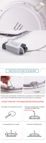 LED Ultra thin Downlight lamp 3W 4W 6W 9W 12W 15W 18W 24W led ceiling recessed grid downlight slim round square led panel light