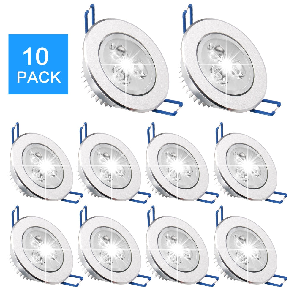 LED Spot Light 10 Pack/lots 110V 220V 9W 12W 15W Dimmable Downlight Indoor Home Lamps Bright Recessed Decoration Ceiling Lamp