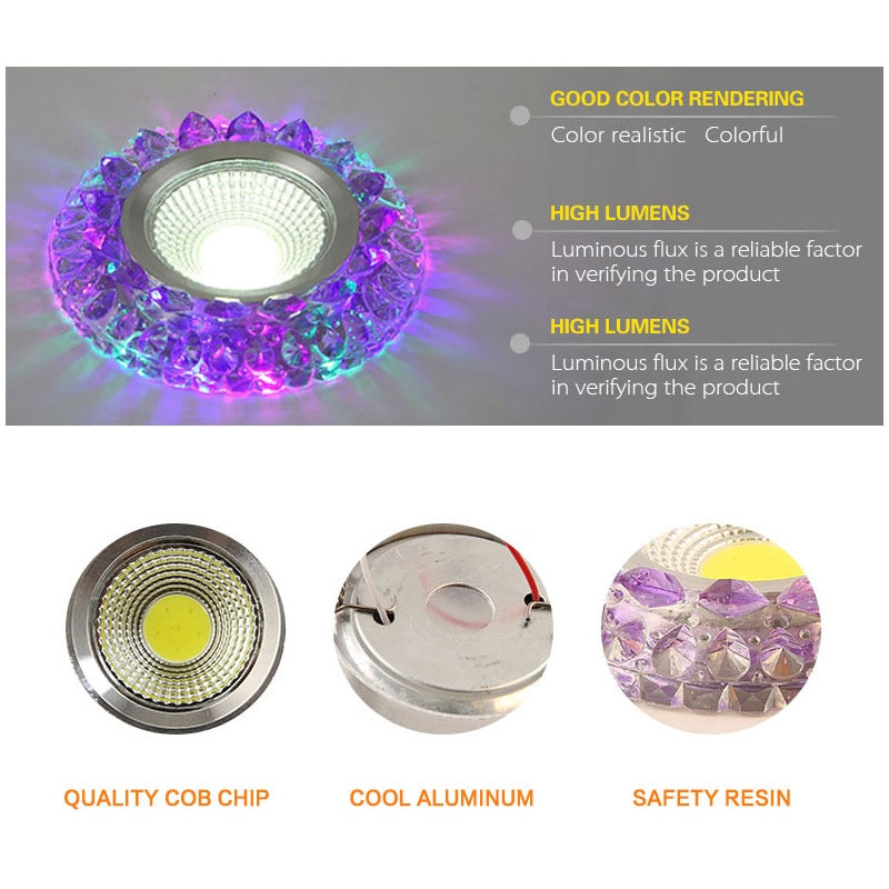 LED Colorful downlight Christmas light 3W 5W 7W 9W 110V 220V ceiling downlight rainbow RGB lamp ceiling spot light Magic color