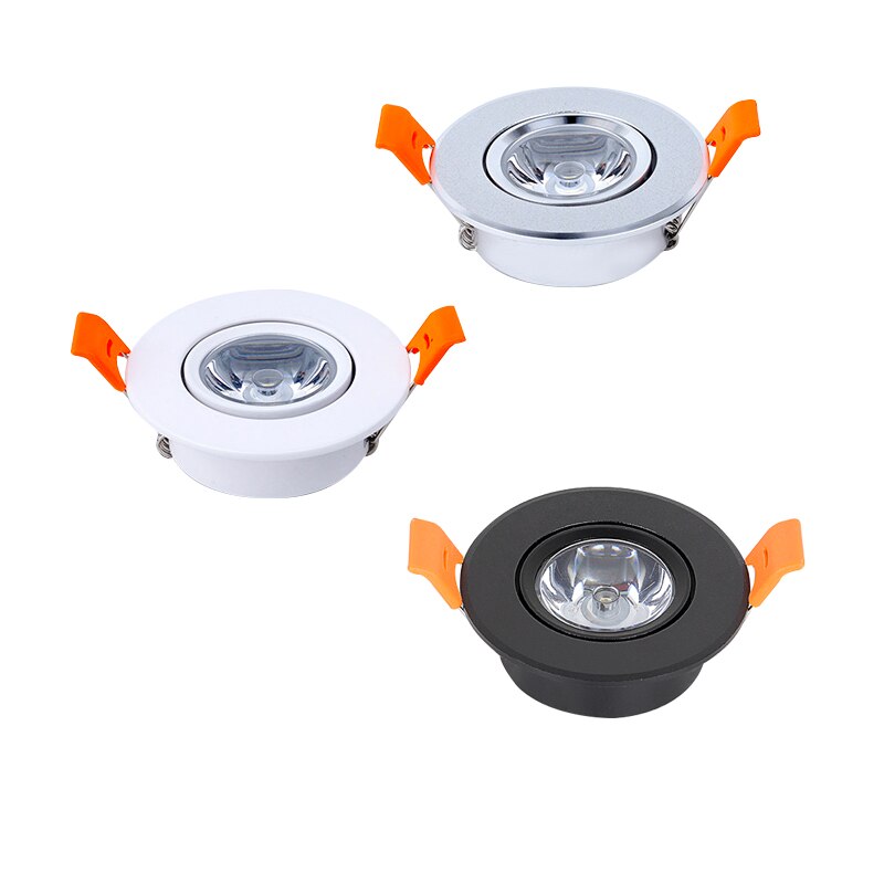 Aluminum Round LED Dimmable Ceiling Downlight 1W 3W AC90-260V DC12V Recessed LED Spot Light Led Bulb Cutout 50mm With Driver