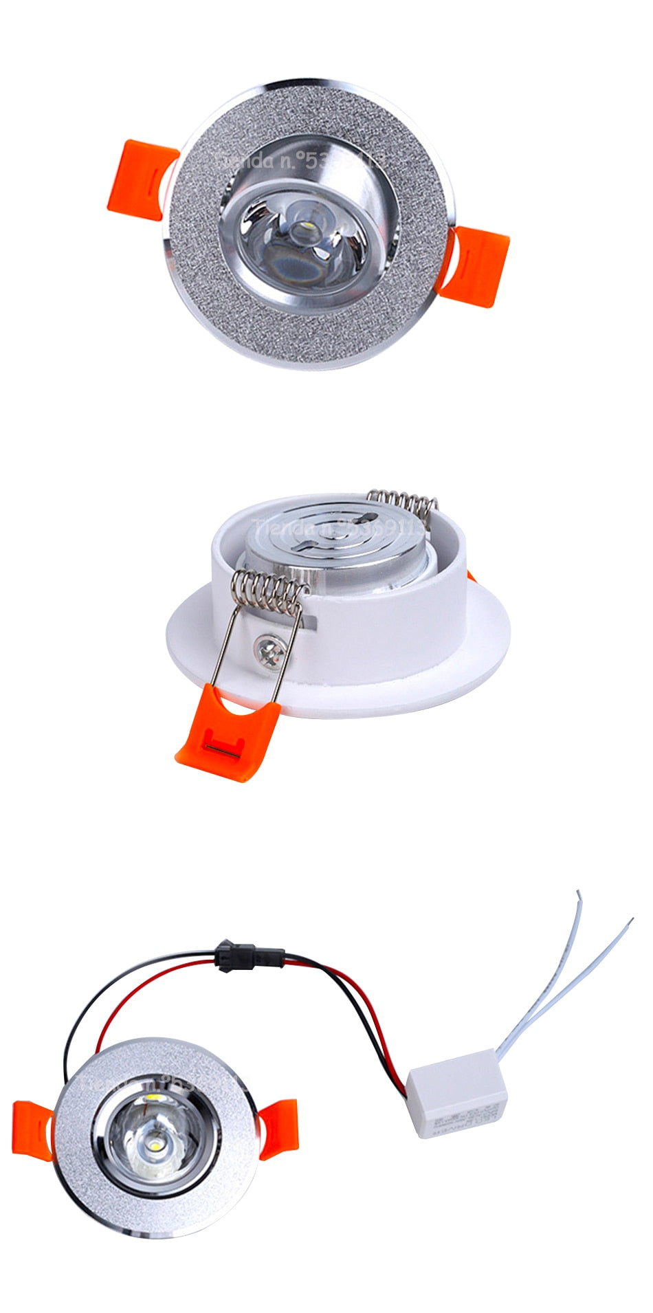 Aluminum Round LED Dimmable Ceiling Downlight 1W 3W AC90-260V DC12V Recessed LED Spot Light Led Bulb Cutout 50mm With Driver