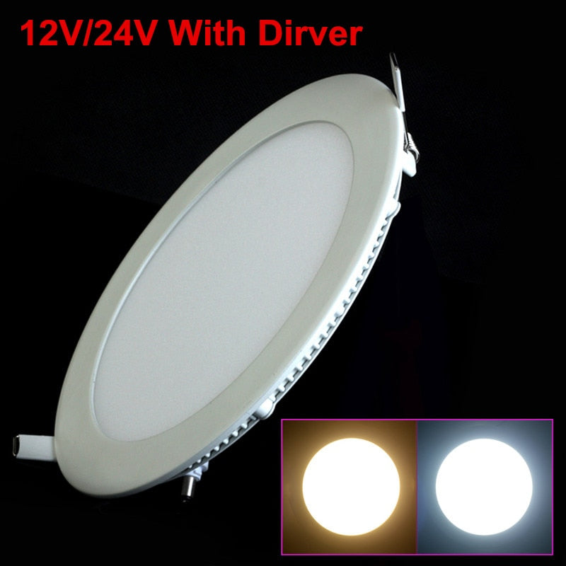 LED Downlight Recessed Kitchen Bathroom Lamp 12V/24V 25W Round LED Ceiling Panel light Warm/Natural/Cool White