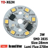 LED 2pcs 3W 5W 7W 9W 12W 15W AC 220V Smart IC Driver led pcb lamp panel 2835 SMD integrated Light source for LED blub Downlight DIY