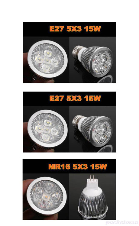 Super Bright 9W 12W 15W GU10 LED Bulbs Light 110V 220V Dimmable Led Spotlights Warm/Cool White GU10 LED downlight zk40