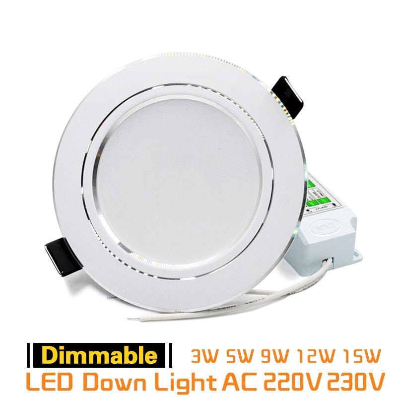 LED Downlight Dimmable 9W 12W 15W 5W 220V 230V Warm White Nature White Cold White Recessed LED Lamp Spot Light Indoor Lighting