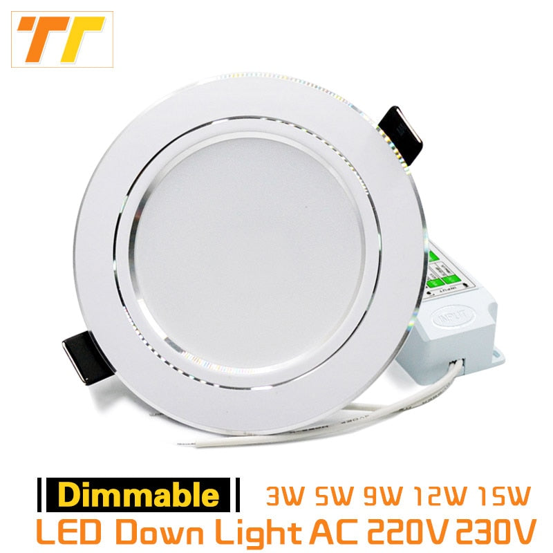 LED Downlight Dimmable 9W 12W 15W 5W 220V 230V Warm White Nature White Cold White Recessed LED Lamp Spot Light Indoor Lighting