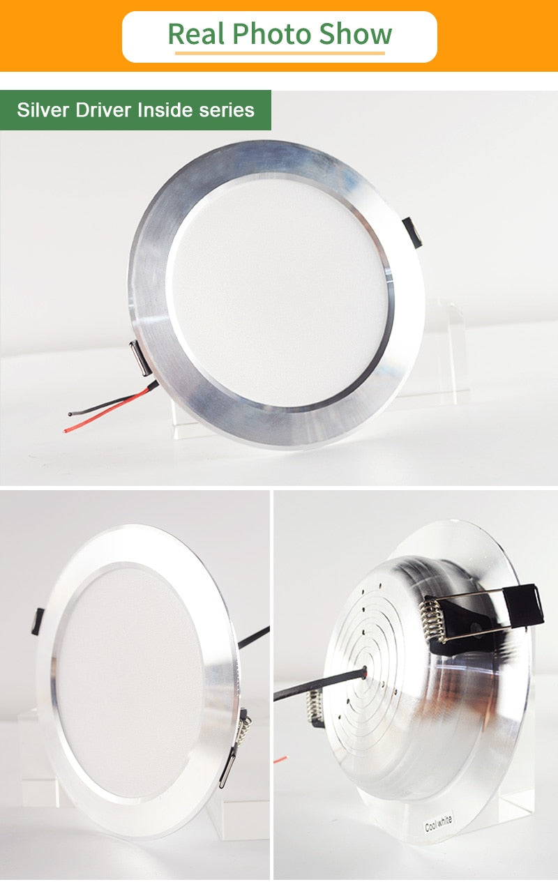  LED Spotlight Downlight 3W 5W 9W 15W 18W Aluminum Ultra Thin Round Recessed Panel Lamp AC 220V 110V LED Spot Light