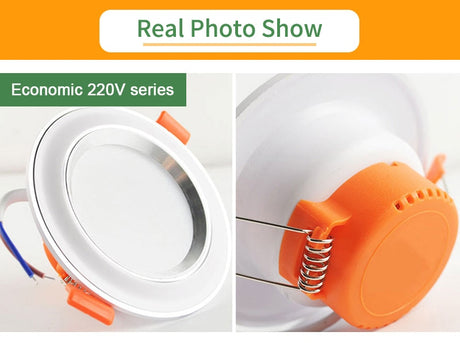  LED Spotlight Downlight 3W 5W 9W 15W 18W Aluminum Ultra Thin Round Recessed Panel Lamp AC 220V 110V LED Spot Light