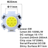High Power LED 20 pcs a lot 3W 5W 7W 10W COB Light Beads LED lamp Bead LED Bulb Chip Spot Light Downlight Diode Lamps