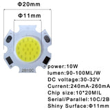 High Power LED 20 pcs a lot 3W 5W 7W 10W COB Light Beads LED lamp Bead LED Bulb Chip Spot Light Downlight Diode Lamps