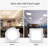 DBF Ultra Thin Dimmable Led Panel light 3W 4W 6W 9W 12W 15W 18W Round/Square Dimming LED Ceiling Recessed Light  LED Downlight