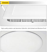 DBF Ultra Thin Dimmable Led Panel light 3W 4W 6W 9W 12W 15W 18W Round/Square Dimming LED Ceiling Recessed Light  LED Downlight