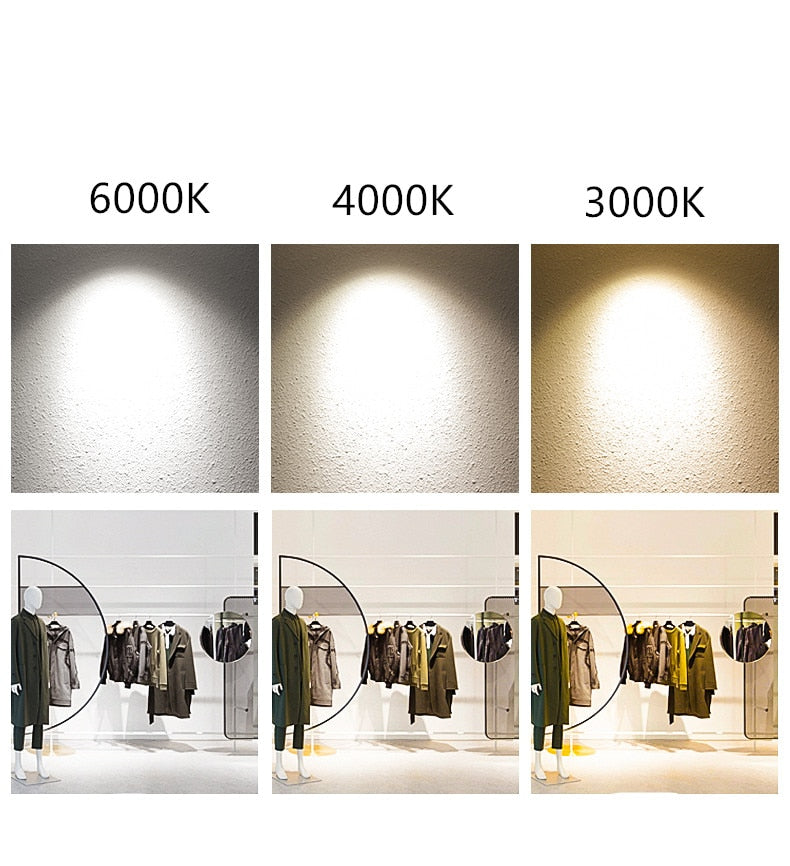 Dimmable recessed LED Downlights Angle Adjustable COB Ceiling Lamp Spot Lights 7w 9w 12w 15w 18w Rotating LED downlight AC85-265V