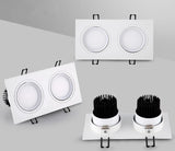 Square Bright Recessed white black LED Dimmable Downlight COB 7W 10W 14W 20W LED Spot light decoration Ceiling Lamp AC85-265V