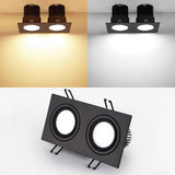 Square Bright Recessed white black LED Dimmable Downlight COB 7W 10W 14W 20W LED Spot light decoration Ceiling Lamp AC85-265V