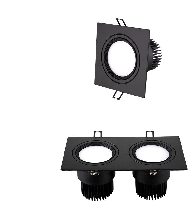 Square Bright Recessed white black LED Dimmable Downlight COB 7W 10W 14W 20W LED Spot light decoration Ceiling Lamp AC85-265V