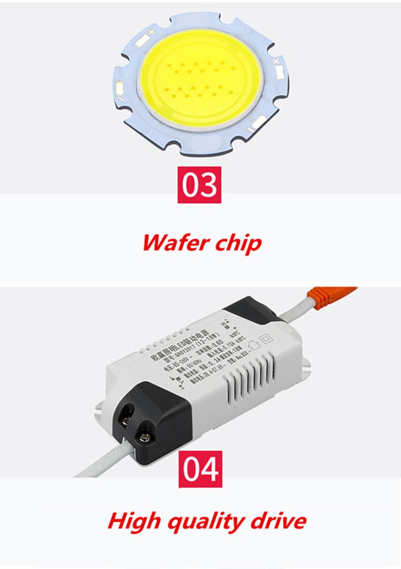 Square Bright Recessed white black LED Dimmable Downlight COB 7W 10W 14W 20W LED Spot light decoration Ceiling Lamp AC85-265V