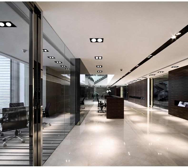 Square Bright Recessed white black LED Dimmable Downlight COB 7W 10W 14W 20W LED Spot light decoration Ceiling Lamp AC85-265V