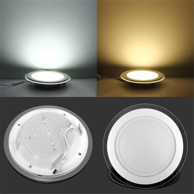 LED Panel Glass Square Downlight Dimmable Super Bright  round Ceiling Recessed Panel Lights LED Spot Light Bulb AC110V 220V