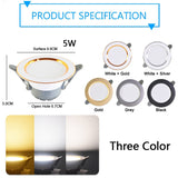 Downlight 3W 5W 15W 18W led Downlight 3000k 4500K 6000K AC220V-240V recessed led downlight Kitchen living room Indoor downlight