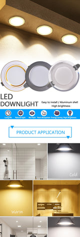 Downlight 3W 5W 15W 18W led Downlight 3000k 4500K 6000K AC220V-240V recessed led downlight Kitchen living room Indoor downlight