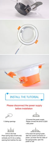 Downlight 3W 5W 15W 18W led Downlight 3000k 4500K 6000K AC220V-240V recessed led downlight Kitchen living room Indoor downlight