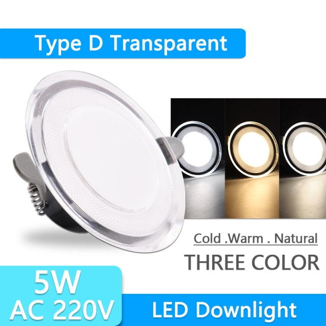 Downlight 3W 5W 15W 18W led Downlight 3000k 4500K 6000K AC220V-240V recessed led downlight Kitchen living room Indoor downlight