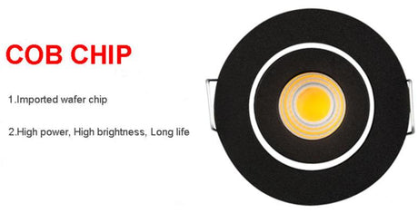 Dimmable LED Waterproof IP65 COB Ceiling Outdoor Recessed 3W AC90-260V DC12V Warm White LED Downlight Hotel Villa Home Lighting