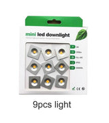 LED 9pcs Round Square Ceiling Spotlight Mini 1W LED Downlight 12V DC Mini Led Lamp white Aluminum Indoor Outdoor IP65 Lighting