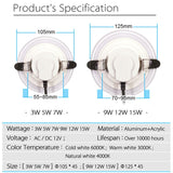 LED DownLight AC12V 5W 7W 9W 12W Spot Light Recessed Install Color Warm and Natural Light Lamp Downlight New
