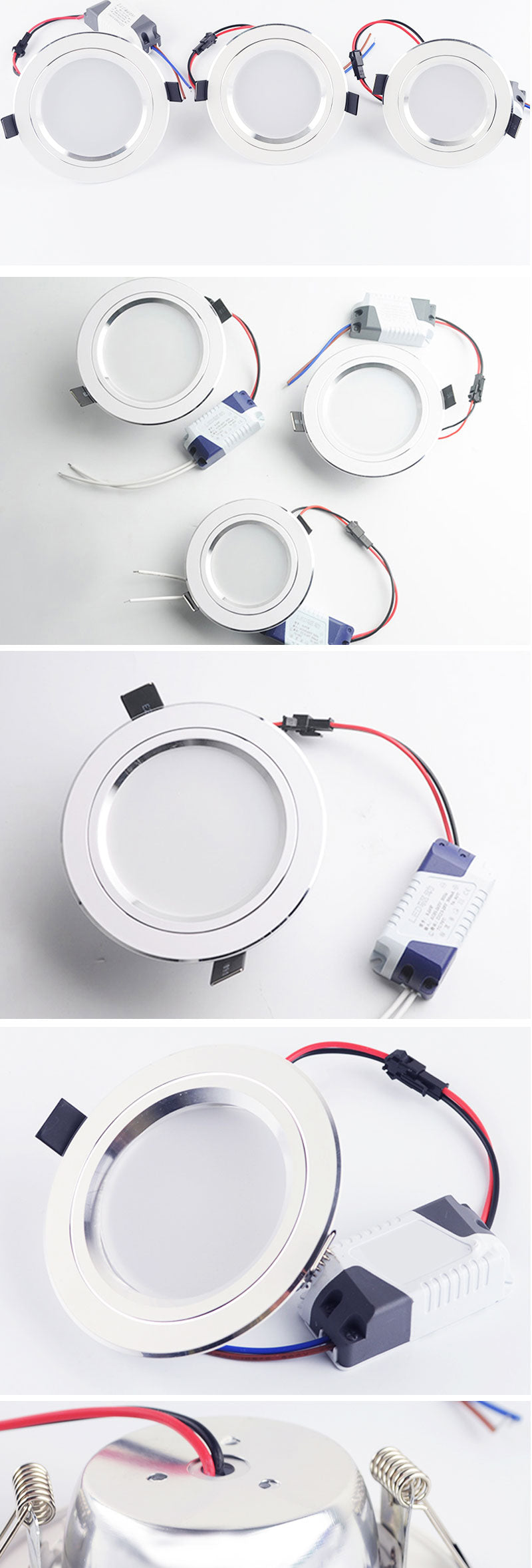 LED Downlight 3W 5W 9W 15W 18W Silver White Ultra Thin Downlight AC110V 220V 240V Round Recessed LED Spot Lighting