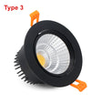 Angle Adjustable COB LED Recessed Spot Lights Dimmable 5W 9W 12W 3000K/4000K/6000K LED Ceiling Downlights AC110/220V