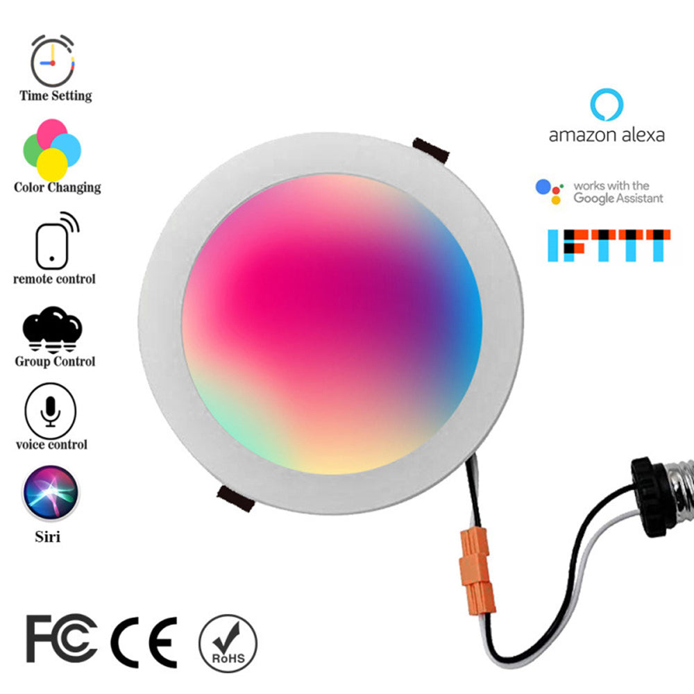 tuya app WIFI smart LED Downlight dimmable RGBCCT 7W led spot 220V / 110V ceiling lamp recessed down lights round panel light