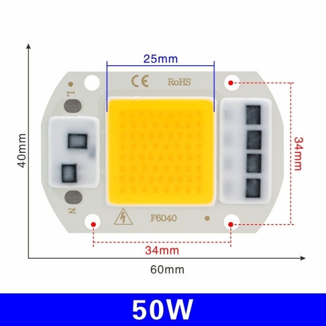LED COB Chip Lamp 10W 20W 30W 50W 220V Smart IC No Need Driver LED Bulb 3W 5W 7W 9W for Flood Light Spotlight Diy Lighting