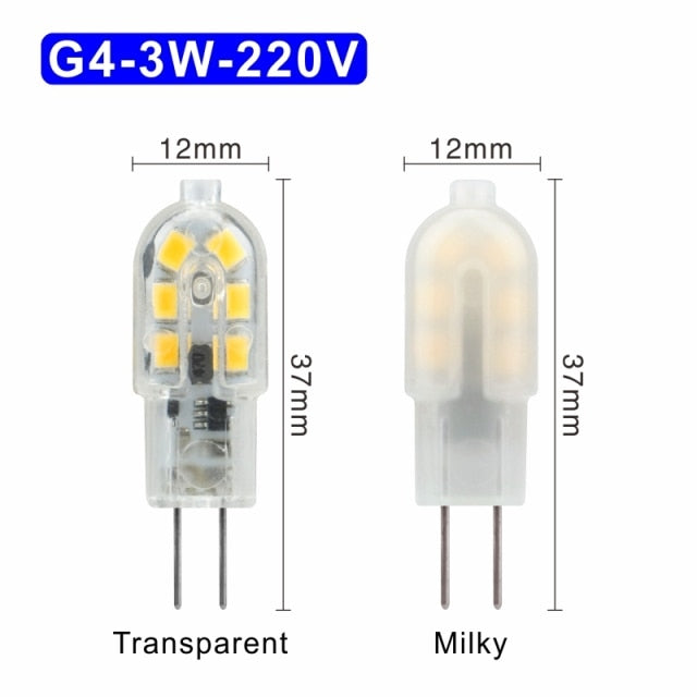 LED Bulb 3W 5W G4 G9 5pcs/lot Light Bulb AC 220V DC 12V LED Lamp SMD2835 Spotlight Chandelier Lighting Replace Halogen Lamps