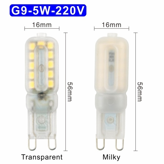 LED Bulb 3W 5W G4 G9 5pcs/lot Light Bulb AC 220V DC 12V LED Lamp SMD2835 Spotlight Chandelier Lighting Replace Halogen Lamps