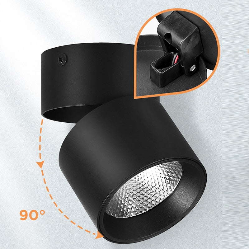 Led Downlights 220V 110V Surface Mounted 5/10/15/25W Mini Spot Led Down Light Lamp Foldable Downlights Home Lighting Living Room