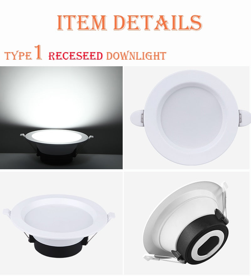 Led Downlights 220V 110V Surface Mounted 5/10/15/25W Mini Spot Led Down Light Lamp Foldable Downlights Home Lighting Living Room