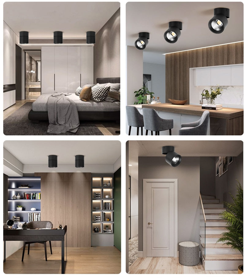 Led Downlights 220V 110V Surface Mounted 5/10/15/25W Mini Spot Led Down Light Lamp Foldable Downlights Home Lighting Living Room